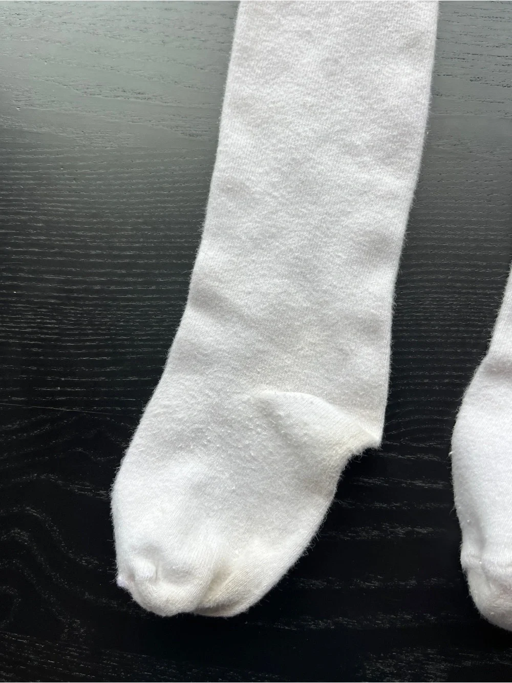 Girls White Knit Tights Size 7-10 Full Length Stretchy Stockings